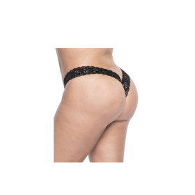String brésilien en dentelle noir grande taille 